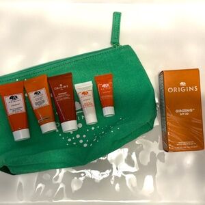 New 7 pc Origins Ginzing Full Size Ginzing Moisturizer + deluxe travel eye mask